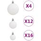 Preview: 111-tlg. Weihnachtskugel-Set Weiß Polystyrol