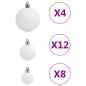 Preview: 111-tlg. Weihnachtskugel-Set Weiß Polystyrol