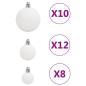 Preview: 111-tlg. Weihnachtskugel-Set Weiß Polystyrol