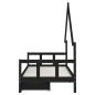 Preview: ARDEBO.de - Kinderbett mit Schubladen Schwarz 90x190 cm Massivholz Kiefer