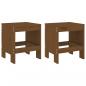Preview: Gartenhocker 2 Stk. Honigbraun 40x36x45 cm Massivholz Kiefer