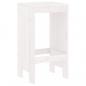 Preview: Barhocker 2 Stk. Weiß 40x36x75 cm Massivholz Kiefer