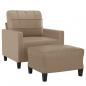Preview: Sessel mit Hocker Cappuccino-Braun 60 cm Kunstleder