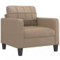 Preview: Sessel mit Hocker Cappuccino-Braun 60 cm Kunstleder