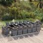 Preview: ARDEBO.de - 17-tlg. Garten-Essgruppe mit Kissen Poly Rattan Grau