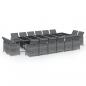 Preview: 17-tlg. Garten-Essgruppe mit Kissen Poly Rattan Grau