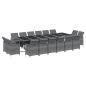 Preview: 17-tlg. Garten-Essgruppe mit Kissen Poly Rattan Grau