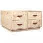 Preview: Couchtisch 80x80x45 cm Massivholz Kiefer