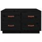 Preview: Couchtisch Schwarz 80x80x45 cm Massivholz Kiefer