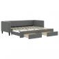 Preview: Tagesbett Ausziehbar mit Schubladen Dunkelgrau 80x200 cm Stoff