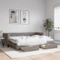 Preview: ARDEBO.de - Tagesbett Ausziehbar mit Schubladen Taupe 80x200 cm Stoff