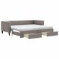 Preview: Tagesbett Ausziehbar mit Schubladen Taupe 80x200 cm Stoff