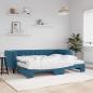 Preview: ARDEBO.de - Tagesbett Ausziehbar mit Matratzen Blau 80x200 cm Samt
