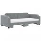 Preview: Tagesbett Ausziehbar mit Matratze Hellgrau 80x200 cm Stoff
