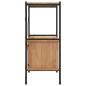 Preview: Regal mit 3 Böden und Schrank 80x40x92 cm Stahl Holzwerkstoff