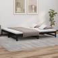 Preview: ARDEBO.de - Tagesbett Ausziehbar Schwarz 2x(100x200) cm Massivholz Kiefer