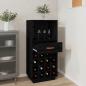 Preview: Weinregal Schwarz 45x34x100 cm Massivholz Kiefer