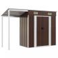 Preview: Gartenhaus mit Schleppdach Braun 277x110,5x181 cm Stahl