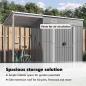 Preview: Gartenhaus mit Schleppdach Hellgrau 277x110,5x181 cm Stahl