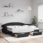 Preview: ARDEBO.de - Tagesbett Ausziehbar mit Schubladen Schwarz 90x200 cm Stoff