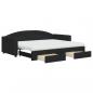 Preview: Tagesbett Ausziehbar mit Schubladen Schwarz 90x200 cm Stoff