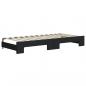 Preview: Tagesbett Ausziehbar mit Schubladen Schwarz 90x200 cm Stoff