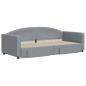 Preview: Tagesbett Ausziehbar mit Schubladen Hellgrau 90x200 cm Stoff