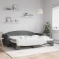 Preview: ARDEBO.de - Tagesbett Ausziehbar Dunkelgrau 90x200 cm Stoff