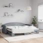 Preview: ARDEBO.de - Tagesbett Ausziehbar Hellgrau 90x200 cm Stoff