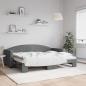 Preview: ARDEBO.de - Tagesbett Ausziehbar Dunkelgrau 80x200 cm Stoff