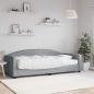 Preview: ARDEBO.de - Tagesbett mit Matratze Hellgrau 90x200 cm Stoff