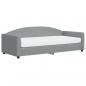 Preview: Tagesbett mit Matratze Hellgrau 90x200 cm Stoff