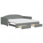 Preview: Tagesbett Ausziehbar mit Schubladen Dunkelgrau 100x200 cm Stoff