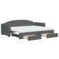 Preview: Tagesbett Ausziehbar mit Schubladen Dunkelgrau 80x200 cm Stoff