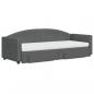 Preview: Tagesbett Ausziehbar mit Schubladen Dunkelgrau 80x200 cm Stoff