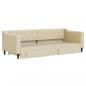 Preview: Tagesbett Ausziehbar mit Schubladen Creme 80x200 cm Stoff