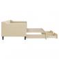 Preview: Tagesbett Ausziehbar mit Schubladen Creme 80x200 cm Stoff