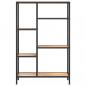 Preview: Bücherregal 80x30x120 cm Stahl und Holzwerkstoff