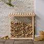 Preview: Kaminholzregal 108x64,5x110 cm Massivholz Kiefer