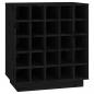 Preview: Weinregal Schwarz 55,5x34x61 cm Massivholz Kiefer