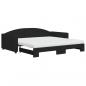 Preview: Tagesbett Ausziehbar mit Matratzen Schwarz 100x200 cm Stoff