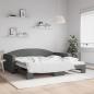Preview: ARDEBO.de - Tagesbett Ausziehbar Dunkelgrau 100x200 cm Stoff