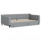 Preview: Tagesbett Ausziehbar mit Schubladen Hellgrau 100x200 cm Stoff