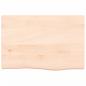 Preview: Tischplatte 60x40x(2-6) cm Massivholz Eiche Unbehandelt