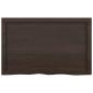 Preview: Tischplatte Dunkelbraun 80x50x(2-6)cm Massivholz Eiche