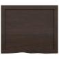 Preview: Tischplatte Dunkelbraun 60x50x(2-6)cm Massivholz Eiche