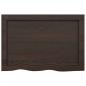 Preview: Tischplatte Dunkelbraun 60x40x(2-6)cm Massivholz Eiche