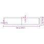 Preview: Tischplatte Dunkelbraun 180x40x(2-6)cm Massivholz Eiche