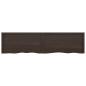 Preview: Tischplatte Dunkelbraun 200x50x(2-6)cm Massivholz Eiche