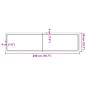 Preview: Tischplatte Dunkelbraun 200x50x(2-6)cm Massivholz Eiche